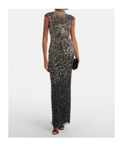 Jenny Packham Treasure Embellished Cap-sleeve Column Gown In Animal Print