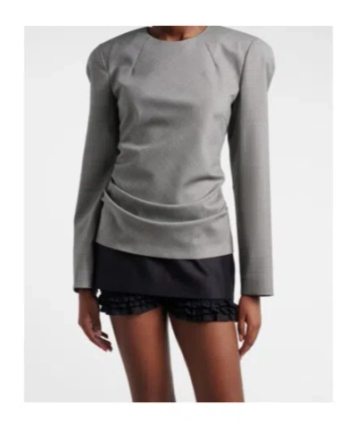 Magda Butrym Draped Wool Blouse In Multi