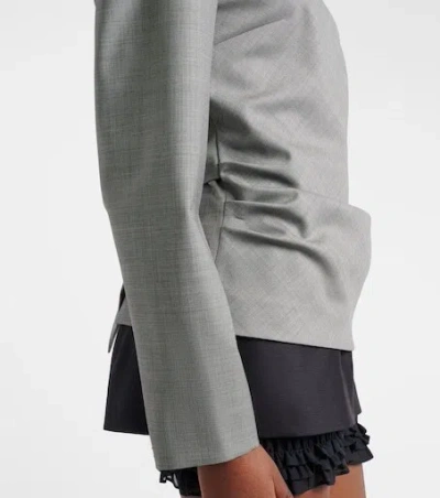 Magda Butrym Draped Wool Blouse In Multi
