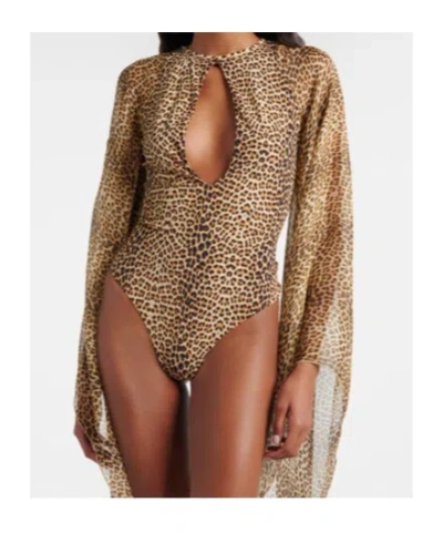Roberto Cavalli Baby Jaguar Print One-piece Swimsuit In Multi