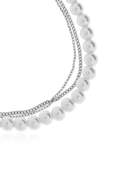 Allsaints Double-layer Structure Design Bracelet In White