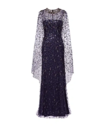 Jenny Packham Hestia Embellished Maxi Dress In Animal Print
