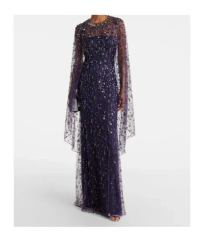 Jenny Packham Hestia Embellished Maxi Dress In Animal Print