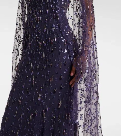 Jenny Packham Hestia Embellished Maxi Dress In Animal Print