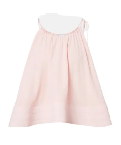 Stella Mccartney Womens Ballet Pink Halter-neck Frilled Silk Top