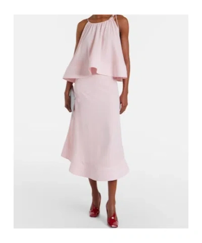 Stella Mccartney Womens Ballet Pink Halter-neck Frilled Silk Top