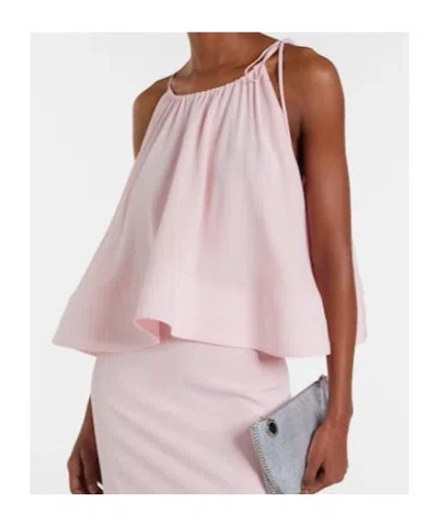 Stella Mccartney Womens Ballet Pink Halter-neck Frilled Silk Top