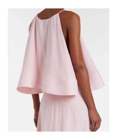 Stella Mccartney Womens Ballet Pink Halter-neck Frilled Silk Top
