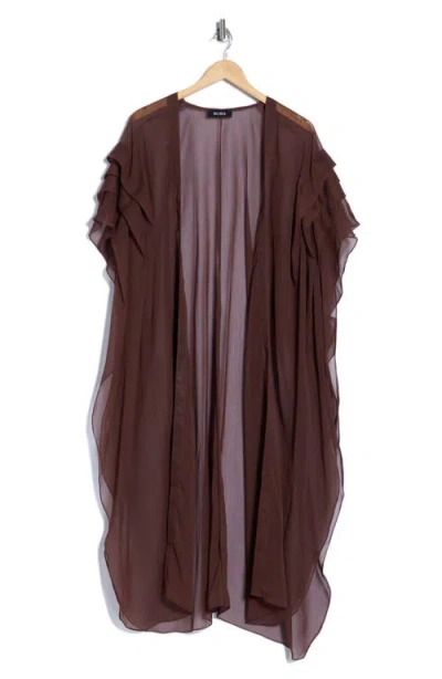 Bcbgeneration Solid Pleated Chiffon Duster In Brown