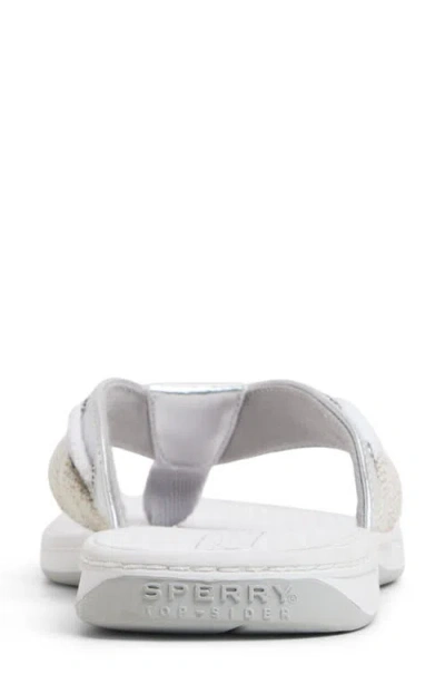 Sperry Sable Fish Flip Flop In Silver