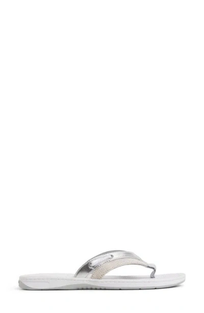 Sperry Sable Fish Flip Flop In Silver