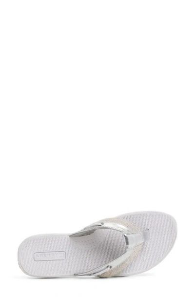 Sperry Sable Fish Flip Flop In Silver