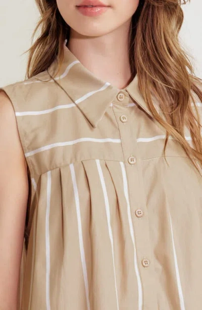 Freemarket Stripe Button-up Shirt In Neutral