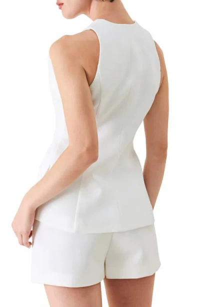 Freemarket Solid Woven Vest In White