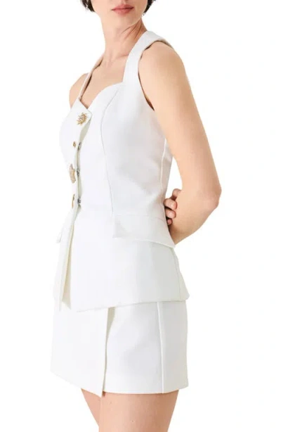 Freemarket Solid Woven Vest In White
