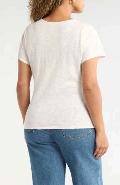Caslonr Caslon(r) Drop Shoulder Tie Front Top In White