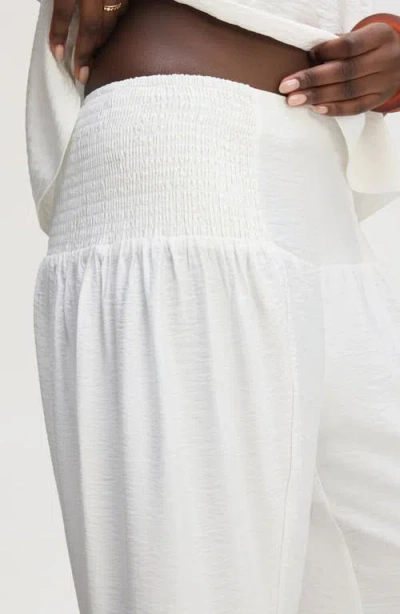 Sam Edelman Ruffled Hammered Satin Pants In White
