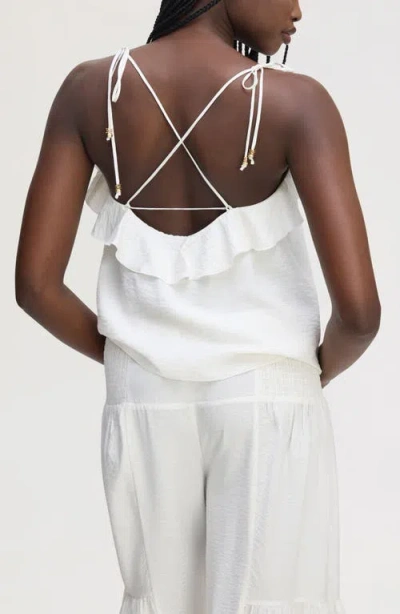 Sam Edelman Ruffle Tie Strap Camisole In White