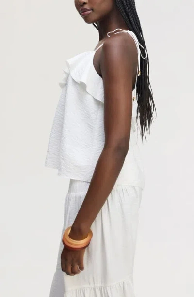 Sam Edelman Ruffle Tie Strap Camisole In White