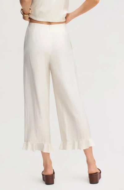 Sam Edelman Ruffle Hem Ankle Pants In White