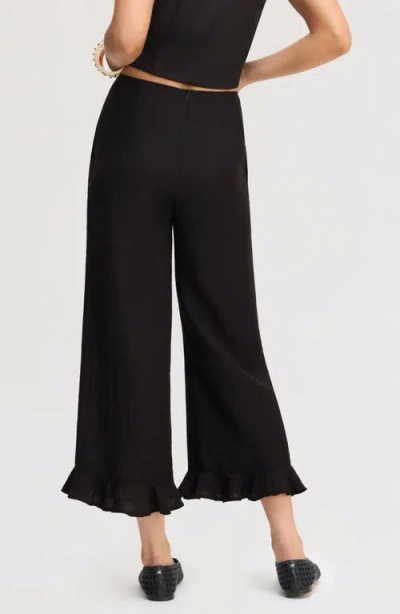 Sam Edelman Ruffle Hem Ankle Pants In Black