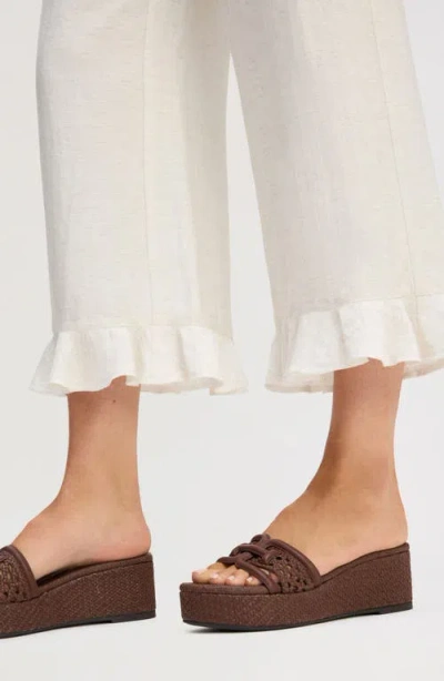 Sam Edelman Ruffle Hem Ankle Pants In White