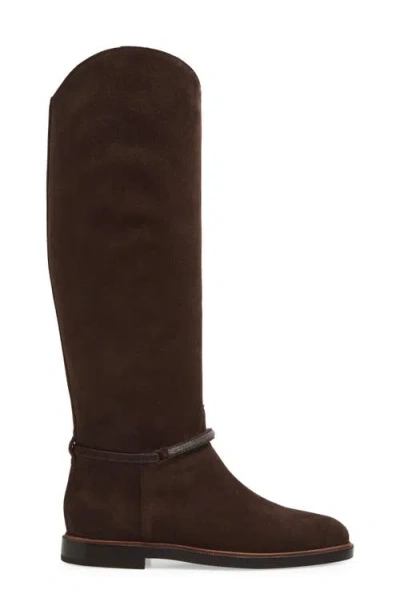 Brunello Cucinelli Black Solid Boots In Brown