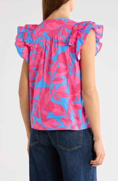 Sugarlips Sammi Print Ruffle Top In Multi