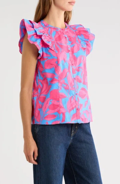 Sugarlips Sammi Print Ruffle Top In Multi