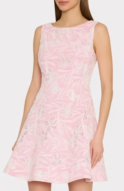 Milly Illy Poppy Embroidered Mini Dress In Pink