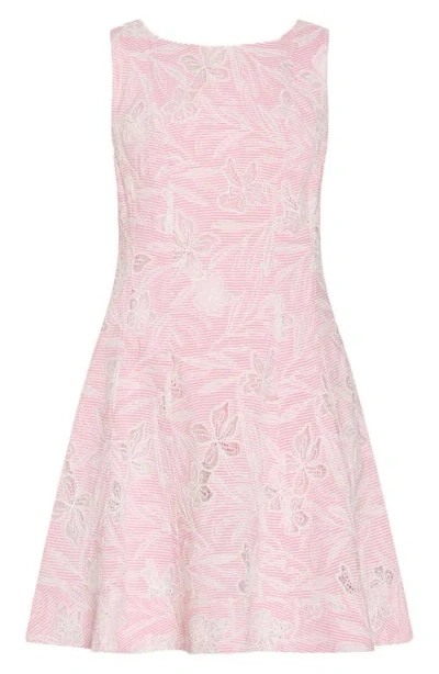 Milly Illy Poppy Embroidered Mini Dress In Pink