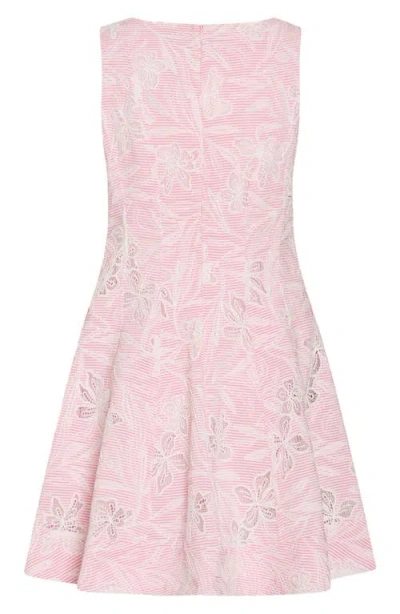 Milly Illy Poppy Embroidered Mini Dress In Pink