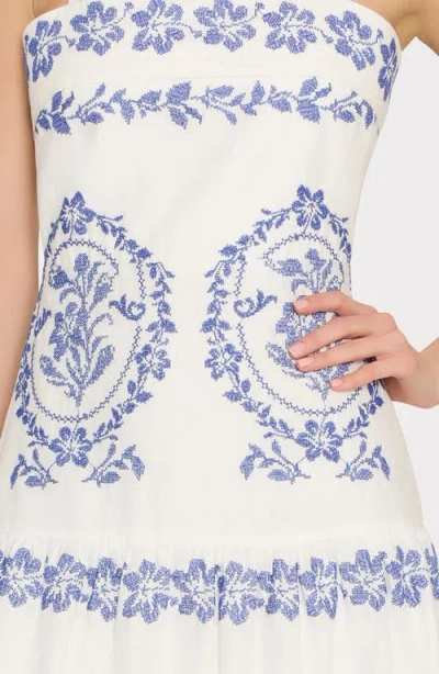 Milly Illy Lela Embroidered Midi Dress In White
