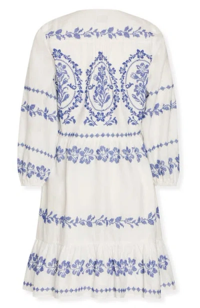 Milly Illy Lene Embroidered Mini Dress In Blue