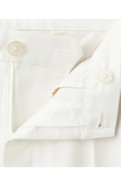 Mango Regular Fit Pleat Front Pants In White