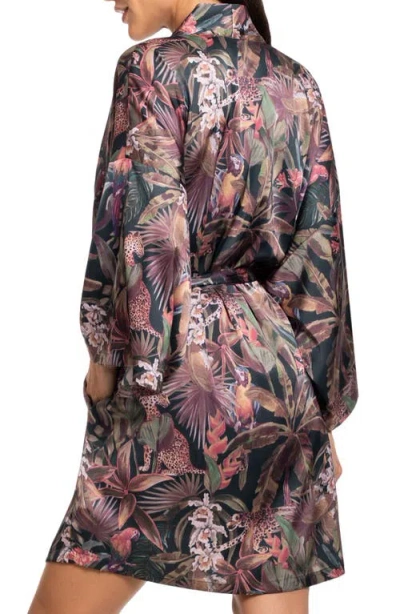 Midnight Bakery Print Satin Robe In Multi