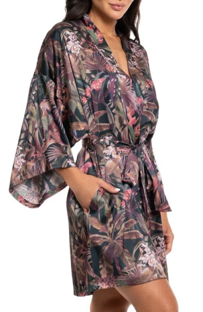 Midnight Bakery Print Satin Robe In Multi