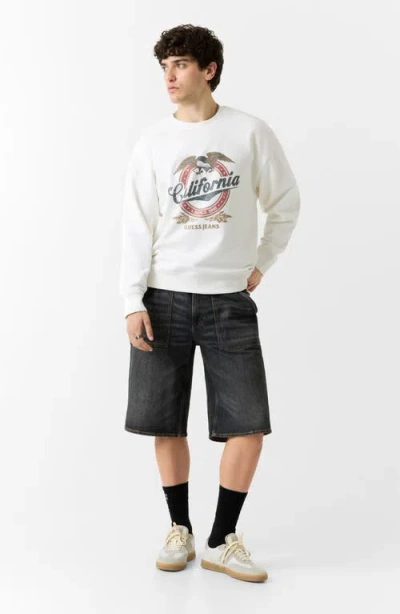 Guess Eagle Graphic Sweatshirt In White