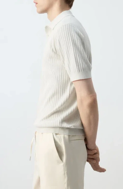 Mango Rib Polo In White