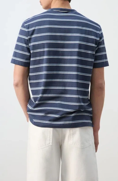 Mango Stripe Crewneck T-shirt In Blue