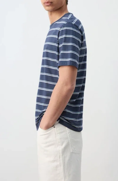 Mango Stripe Crewneck T-shirt In Blue