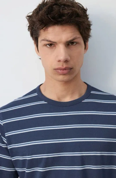 Mango Stripe Crewneck T-shirt In Blue