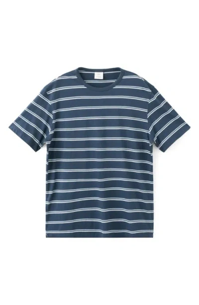 Mango Stripe Crewneck T-shirt In Blue