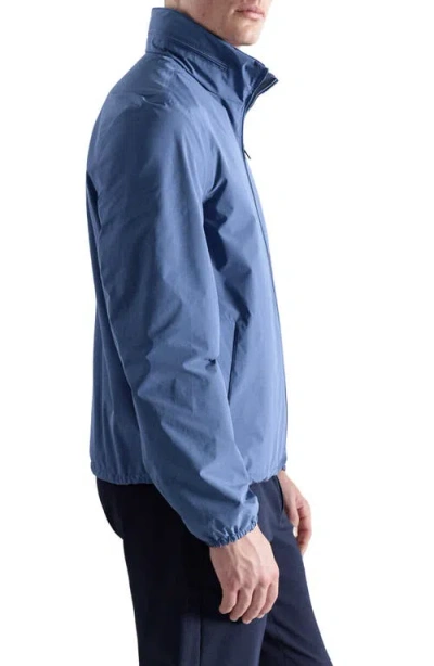 Mango Waterproof Zip Front Jacket In Blue