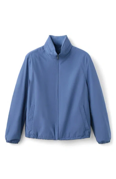 Mango Waterproof Zip Front Jacket In Blue