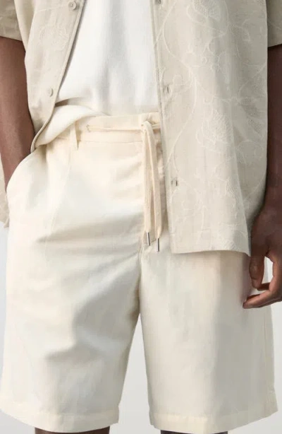 Mango Pleat Front Shorts In White