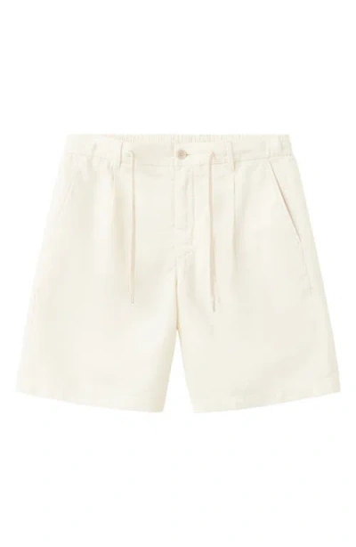 Mango Pleat Front Shorts In White