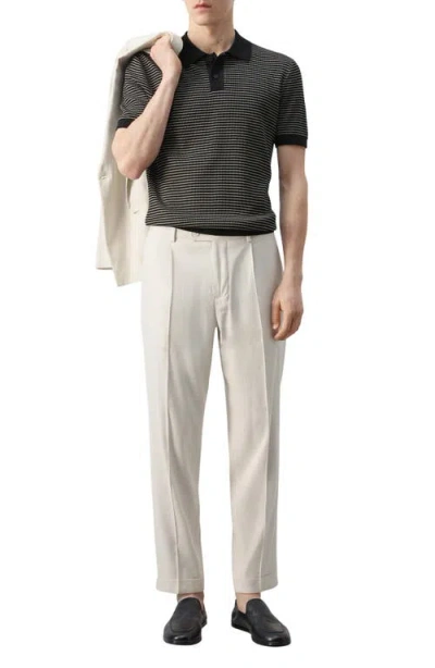 Mango Stripe Polo In Black