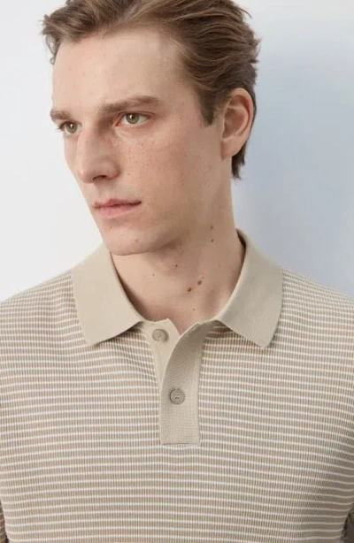 Mango Stripe Polo In Neutral