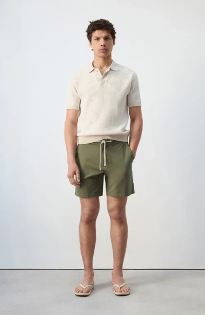 Mango Drawstring Shorts In Green